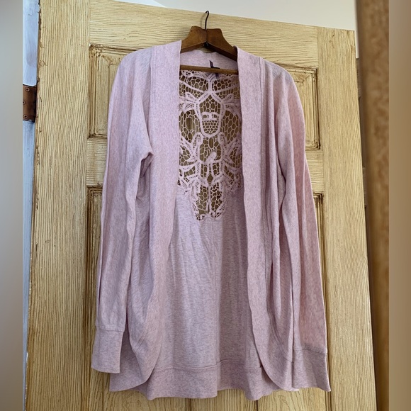 Dynamite pink cardigan with lace details - Picture 1 of 5